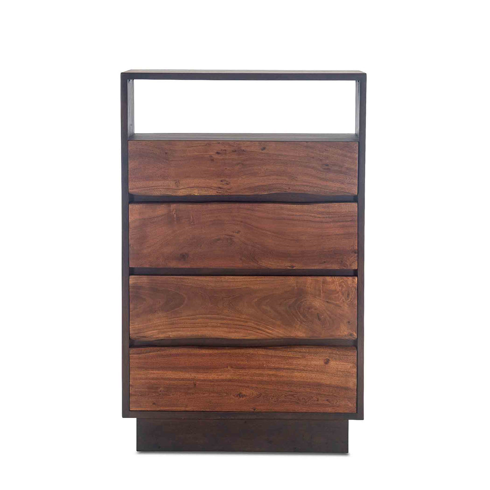 San Marino 34-Inch Acacia Wood Live Edge Dresser in Raw Walnut Finish