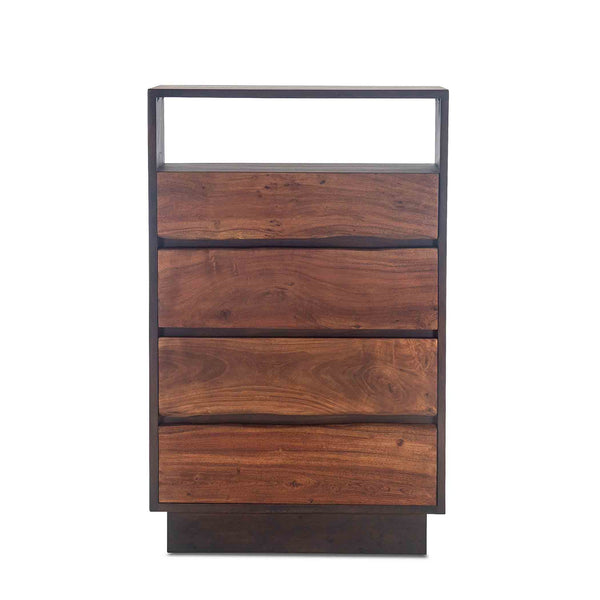 San Marino 34-Inch Acacia Wood Live Edge Dresser in Raw Walnut Finish