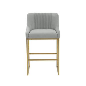 Lisa Grey Pleated Velvet  Dining Chair