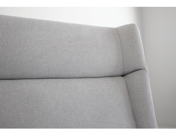 Cove King Storage Bed in heather grey chenille fabric