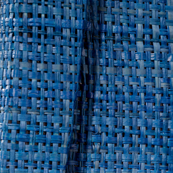 Valley Raffia Oval Wall Mirror, Indigo