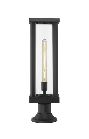 Glenwood 1 Light Outdoor Pier Mounted Fixture in Black Finish