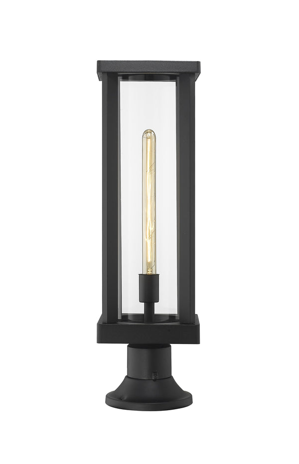 Glenwood 1 Light Outdoor Pier Mounted Fixture in Black Finish