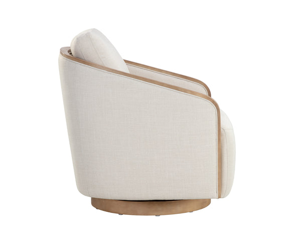 TASIA SWIVEL LOUNGE CHAIR - EFFIE LINEN