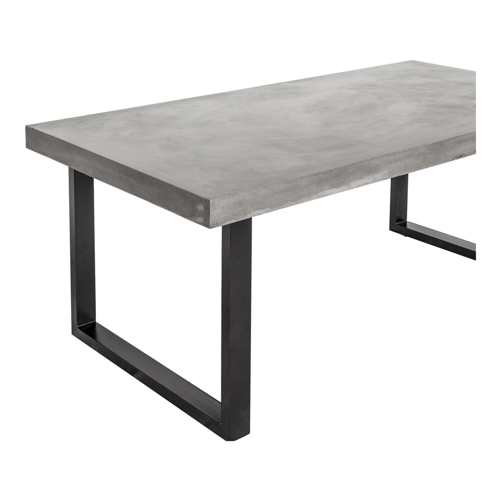Jedrik Large Outdoor Dining Table with Black Steel Legs
