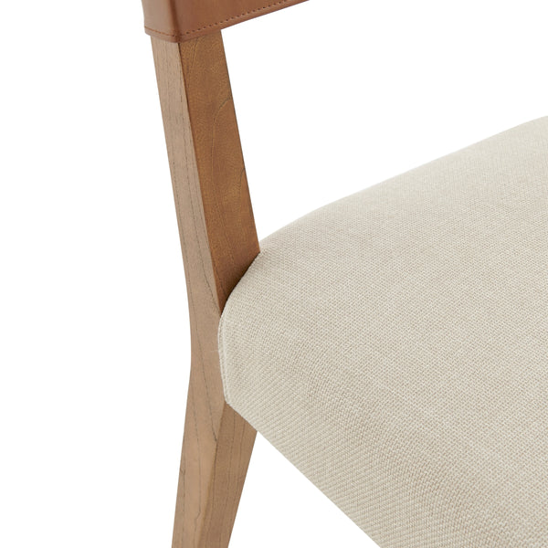 Kylo PU/ Fabric Dining Side Chair, Borneo Chocolate/Meridien Cream