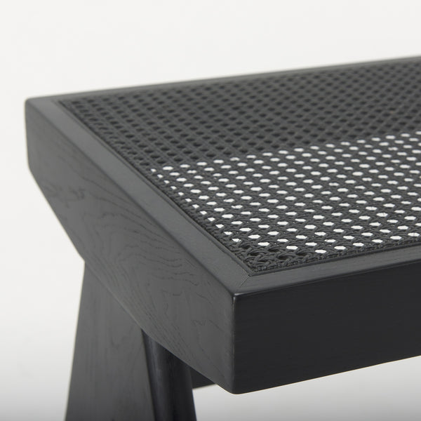 Arvin 59.1L x 17.7W x 18.1H Black Wooden Bench