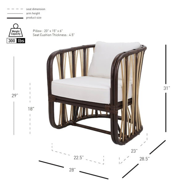 Shanaya Rattan Accent Arm Chair, Paloma Brown