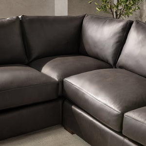 Bryson Top Grain Leather 3pc Sectional - Chocolate
