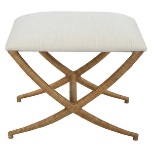 Expedition White Fabric Small Bench