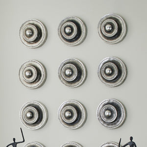 Circles Wall Tile, Silver Leaf with Antiquing