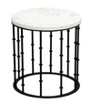 Iron Round Side Table W/ White Marble Top