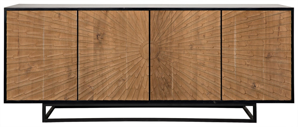 Ra Sideboard, Hand Rubbed Black with Teak