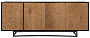 Ra Sideboard, Hand Rubbed Black with Teak
