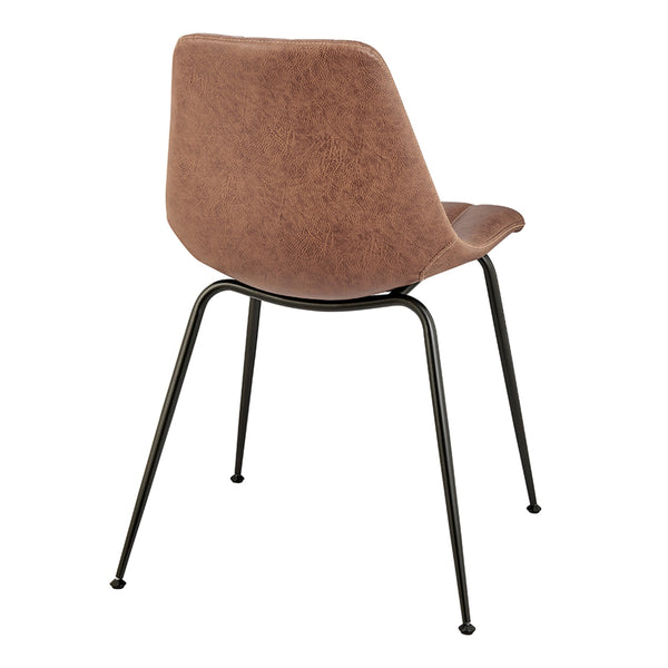 Robert KD PU Dining Side Chair, Umber Brown