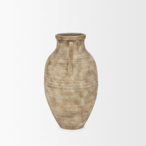Tulsi Small Matte Earth Brown Ceramic Floor Vase