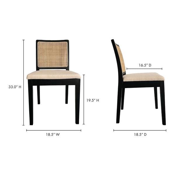 Moe's Orville Dining Chair Black, Set of 2