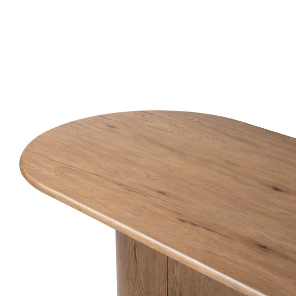 Olexey Oval Dining Table in Rubbed Light