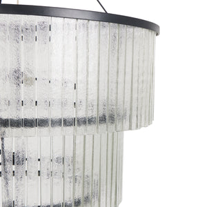 Meredith Large Chandelier in Clear Textured Glass