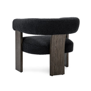 Julina Upholstered Accent Chair with Oak Frame - Charcoal