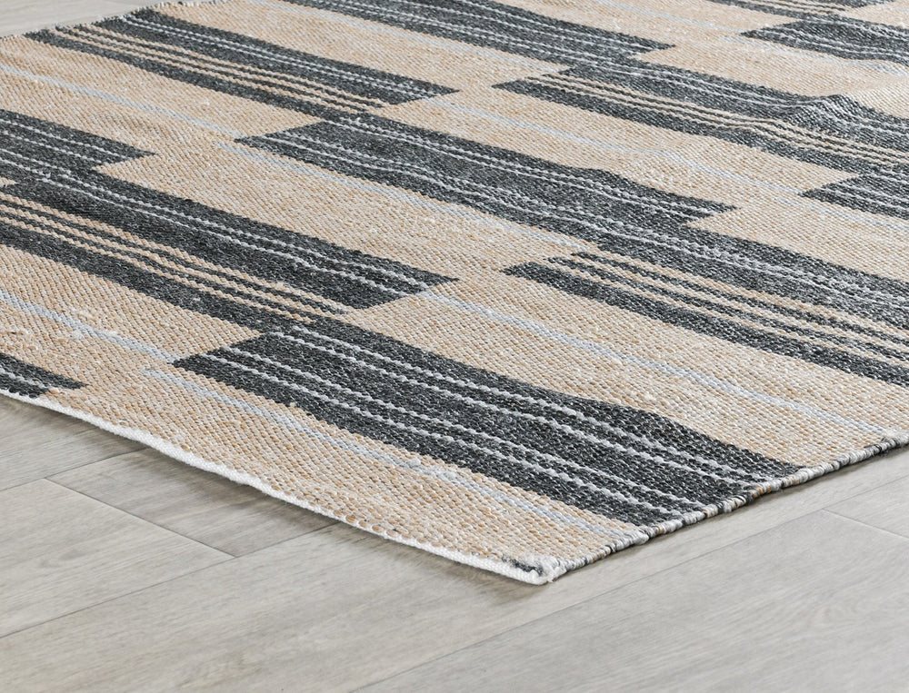 Classic Home Colton Stripe Rug Charcoal 5'x8' - Indoor/Outdoor