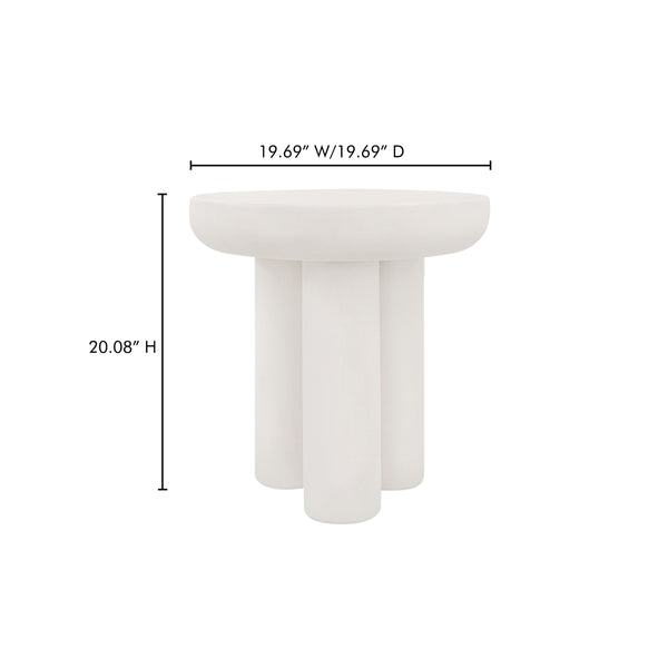 Rocca Side Table in Cream Concrete