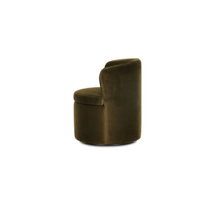 Moe's Dane Swivel Dining Chair in Faux Green Mohair