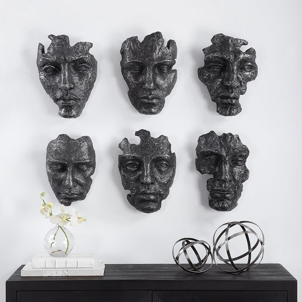 Self-Portrait Metallic Wall Decor, Set/6