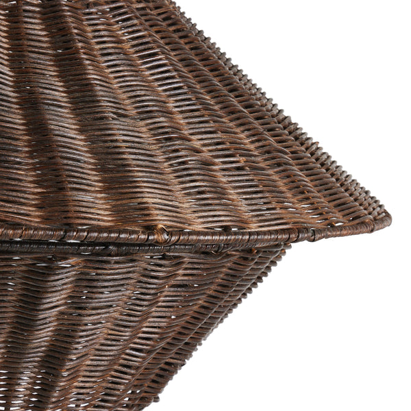 Mccarthy Pendant In Brown Rattan And Antiqued Iron