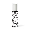 Omega II Medium Black Metal Stacked Ring Table Candle Holder