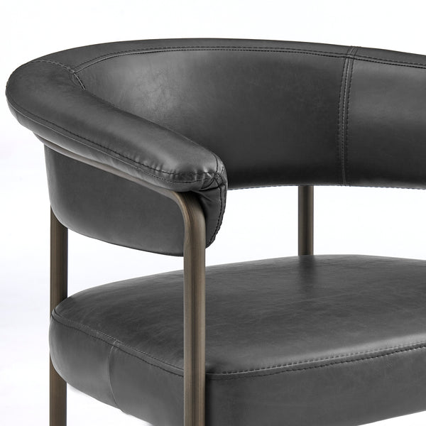 Kaiden KD Faux Leather Counter Stool, Cano Black 