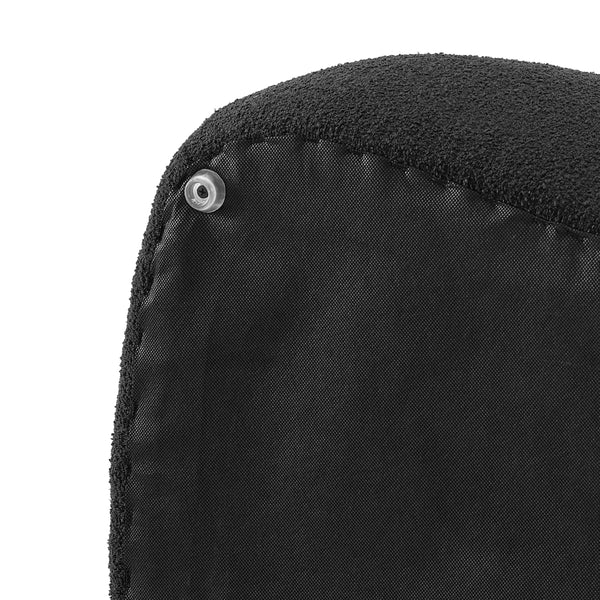 Carlese Boucle Small Ottoman, Palladian Charcoal
