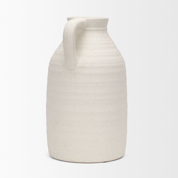 Tyrus Large Textured Matte White w/ Speckling Ceramic Vase