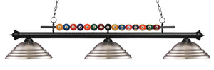 Shark 3 Light Billiard Light in Matte Black Finish