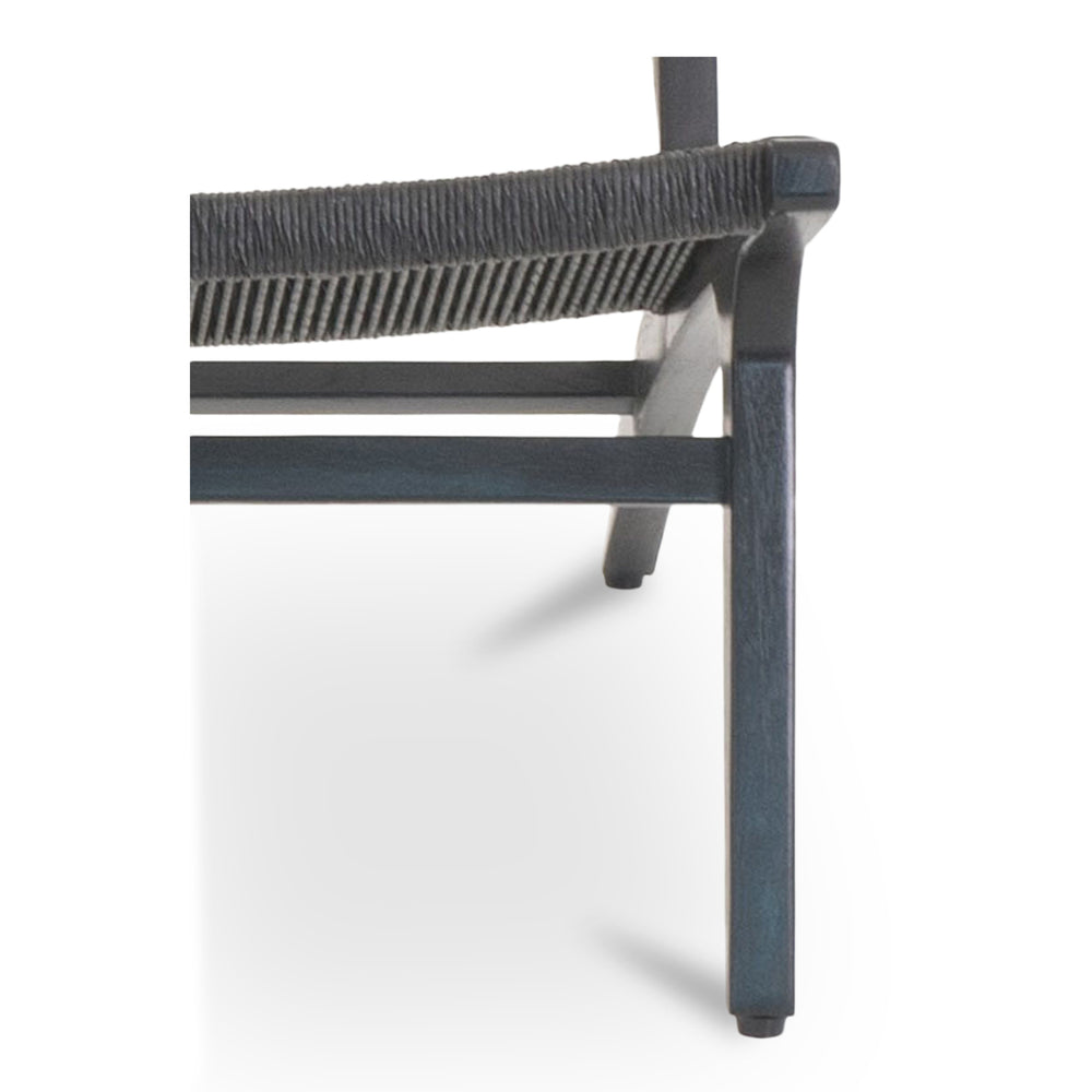 Palma Outdoor Lounge Chair in Black Teak and Wicker