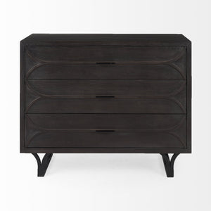 Giselle I 40L x 16W Dark Brown Fir Veneer 3 Drawer Accent Cabinet