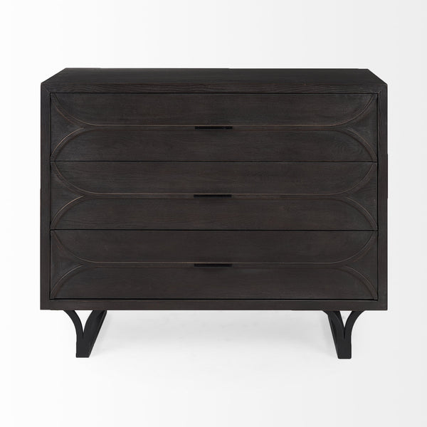 Giselle I 40L x 16W Dark Brown Fir Veneer 3 Drawer Accent Cabinet