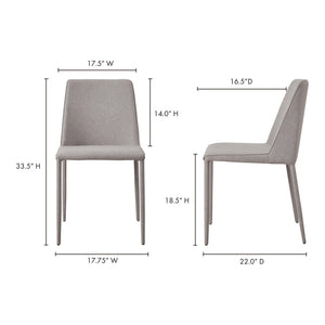 Nora Dining Chair Light Grey - Set of Two