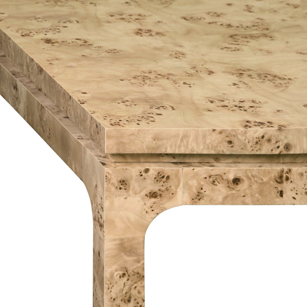 MODERN RECTANGULAR DINING TABLE IN BURL WOOD
