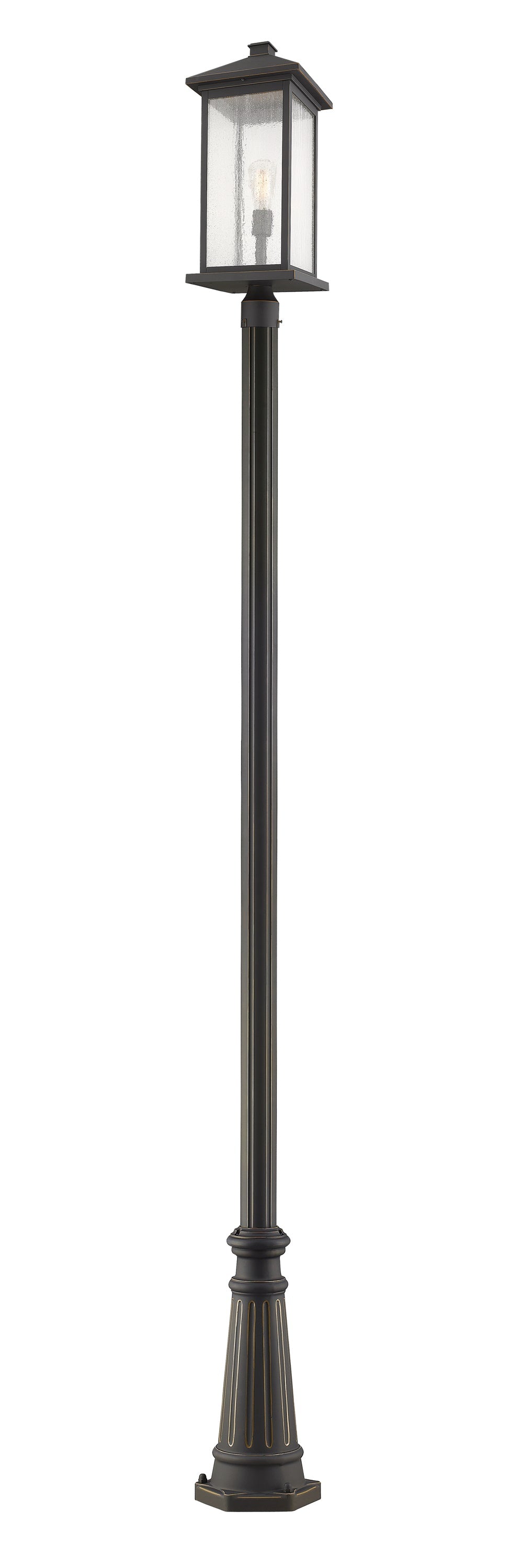 Portland 1 Light Outdoor Post Mounted Fixture in Oil Rubbed Bronze Finish