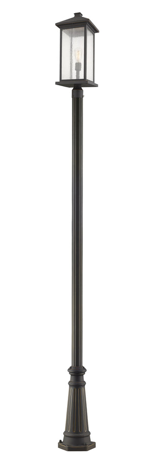 Portland 1 Light Outdoor Post Mounted Fixture in Oil Rubbed Bronze Finish