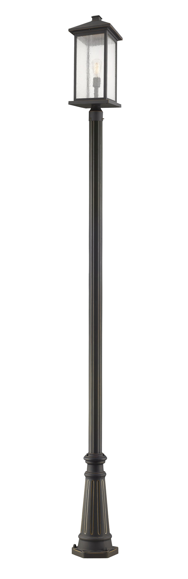 Portland 1 Light Outdoor Post Mounted Fixture in Oil Rubbed Bronze Finish