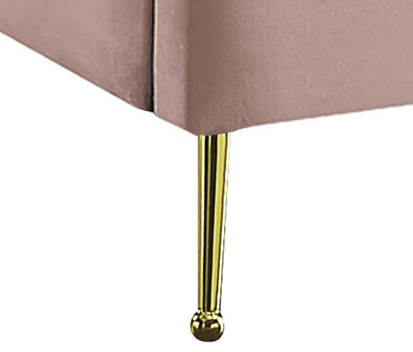 Anita King Bed In Pink Velvet