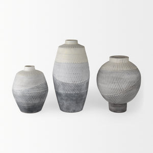 Blume 10H Off-White w/ Gray Textured Vase