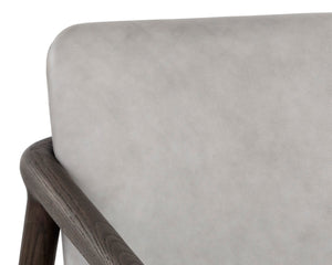 CINELLI LOUNGE CHAIR - DISTRESSED BROWN - SALOON LIGHT GREY LEATHER