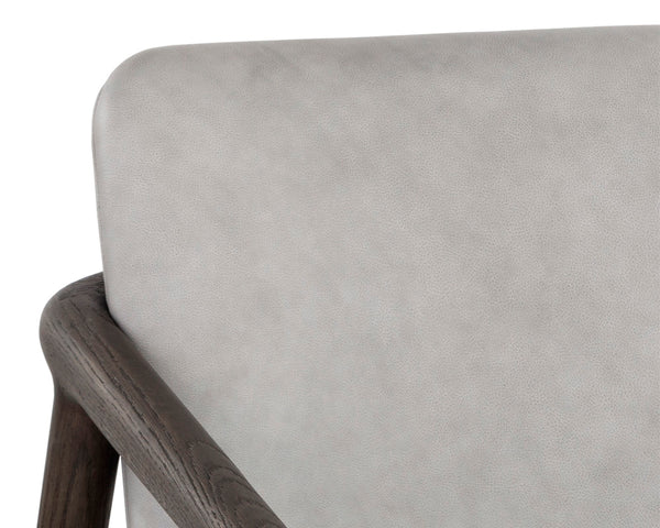 CINELLI LOUNGE CHAIR - DISTRESSED BROWN - SALOON LIGHT GREY LEATHER