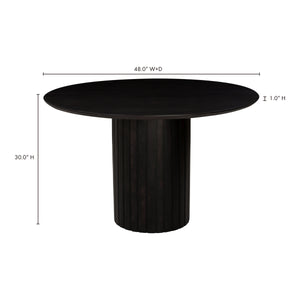 Moe's Povera Round Dining Table in Black Acacia