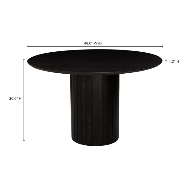 Moe's Povera Round Dining Table in Black Acacia