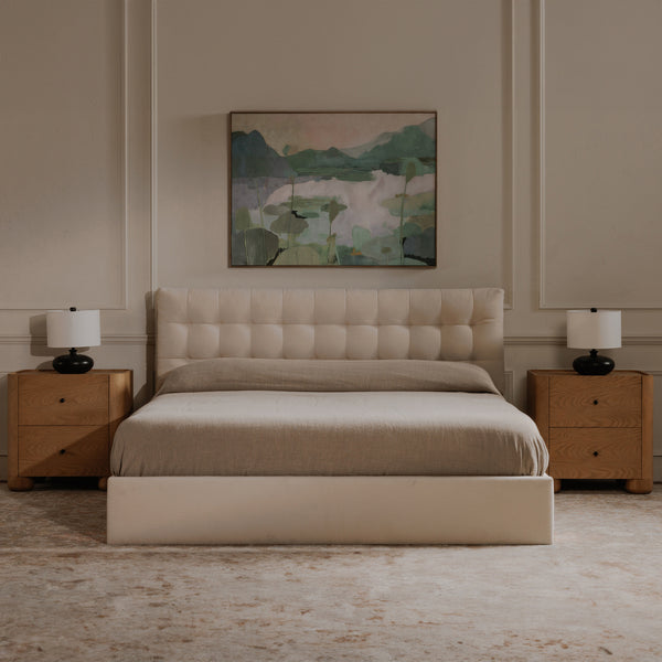 Moe's Sebastion Queen Storage Bed in Beige