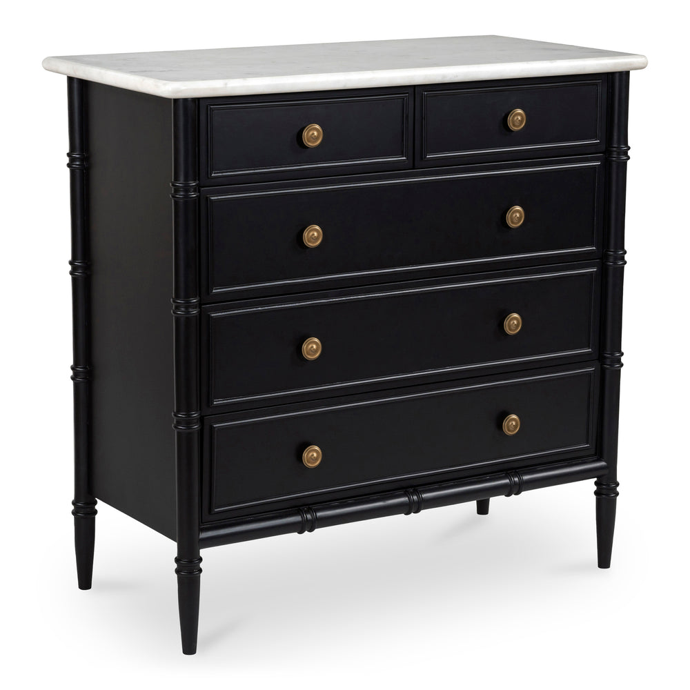 Eleanor 5-Drawer Chest Black Mango Wood